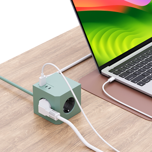 Cube Socket 3 Outlets Power Extension Socket with USB Port Modern France/ German/ Korea Style PD25W with <strong>KC</strong> CE <strong>Certification</strong> - Product Image 2