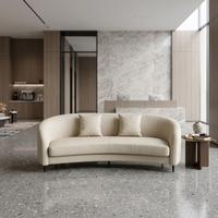 Canapé de salon commercial moderne en cuir PU, forme ovale, deux places, sur mesure, pour hall d'hôtel de luxe