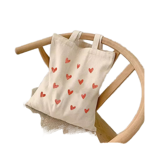 Sac fourre-tout moyen en toile 100 % coton, pliable, artisanal, motif dessin animé, esthétique minimaliste Aiyi, cadeau idéal pour les amoureux, vente en gros usine - Product Image 2