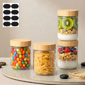 Stoples Kaca JY 16 OZ dengan Tutup Kedap Udara, 6 Buah, Mulut Lebar, Anti Bocor, Aman untuk Mesin Cuci Piring, Wadah Penyimpanan Makanan Portabel - Product Image 2