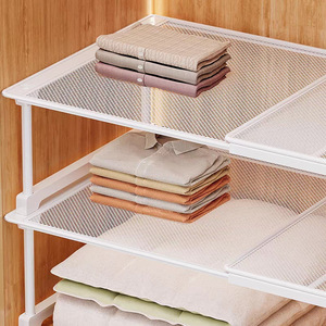 Clothing Organizer Extendable Tiered Shelf Rectangle Standing Type For <b>Wardrobe</b> <b>Storage</b> <b>Solution</b> - Product Image 1