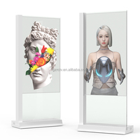 Pantalla Digital OLED Transparente de 33/55/77 Pulgadas, Alta Definición, Pantalla Táctil de 10 Puntos, Reproductor de Publicidad Interior, Gráficos