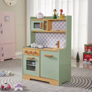 Baru Terlaris Anak-anak Menyesuaikan Set Mainan Dapur Retro Berpura-pura Bermain Memasak Mainan Set untuk Anak Mebel Dapur Mainan Bayi Anak-anak