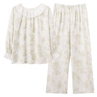 Pyjamas en coton nuage de haute qualité pour femmes de grande taille joli motif floral imprimé chemises de nuit printemps et automne vêtements de nuit