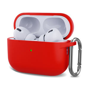 Funda de Silicona con Mosquetón y Llavero para Apple AirPods <span class=keywords><strong>Pro</strong></span> 2, Cubierta de Goma Suave, Accesorios para Auriculares - Product Image 4