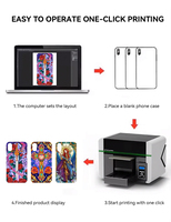 Imprimante jet d'encre UV à plat entièrement automatique A3 pour têtes I1600/I3200 pour coques de téléphone, tissu, PVC, métal - Ethernet haute vitesse