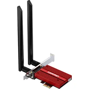 COMFAST CF-BE200, 8774Mbps 2 * 5dBi nirkabel NGFF M2 ke PCi-E PCI Express 1x adaptor konverter PCIe WiFi7 untuk bermain game