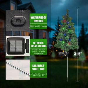 Luci Solari <span class=keywords><strong>LED</strong></span> da Esterno IP65 Impermeabili a Forma di Albero di Natale con Picchetto per <span class=keywords><strong>Giardino</strong></span> e Patio - Product Image 3