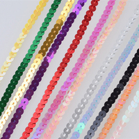 Vente en gros pas cher Chaîne à paillettes ronde de 6mm en rouleau Coupe à paillettes pour la décoration de vêtements