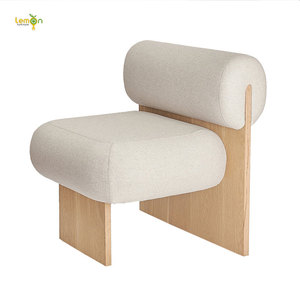 Sofá individual italiano para apartamento, sillón <span class=keywords><strong>reclinable</strong></span> de tela de madera maciza nórdica simple, sofá de diseño minimalista - Product Image 1
