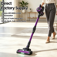 Aspirateur Balai Sans Fil OEM Direct Usine, Super Aspiration, LED Verte, Brosse Anti-Emmêlement, Séchage Rapide, Léger, Sans Sac, Pour Usage Domestique