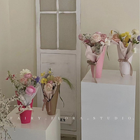 Fall in Color New Wholesale Folded Paper Flower Boxes Bouquet Paper Vase for Flower Arrangements