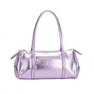 Bolso de hombro plateado metálico para mujer con asa y cierre de cremallera, moderno, para uso diario, para todas las estaciones, bolsos de diseñador para mujer - Product Image 3