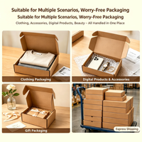 Boîte d'expédition en carton ondulé kraft avec logo personnalisé, plusieurs tailles en stock, boîte robuste pour l'e-commerce, emballage pour l'expédition