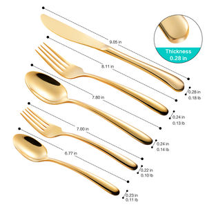 Juego de Cubiertos de Acero Inoxidable Dorado para Fiestas, Estilo Clásico, para Hotel/Restaurante/Uso Doméstico - Product Image 2