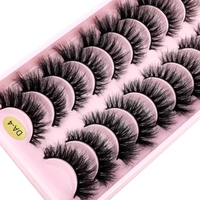 Nouvelles extensions de cils synthétiques 2026, 10 paires, 18 mm, effet duveteux DA, faits à la main, minces, effet vison, 12 mm, bande complète pour maquillage