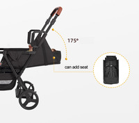 Poussette pour bébé pliable classique de luxe ODM avec siège inclinable et poussette double compacte à absorption des chocs Remise sur commande importante