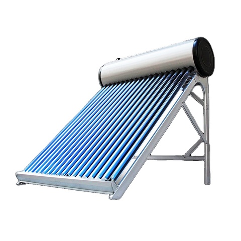 Solar Water Heater Pre-Heated Non-Pressurized Hot Water Appliance Evacuated Tube Type for Outdoor Hotel Use Freestanding
