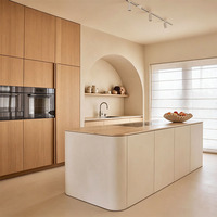 KOJOON Villa - Armoires de cuisine en bois au design moderne personnalisé, taille personnalisable, finition brillante, armoires de cuisine modulaires avec îlots