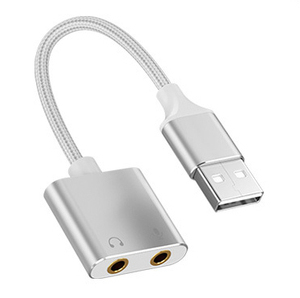 Adaptador de Audio <span class=keywords><strong>Dos</strong></span> en Uno, 8cm USB a 3.5mm, Tarjeta de Sonido Externa, Convertidor de PVC y Aleación de Aluminio, Micrófono para Auriculares de Computadora - Product Image 3