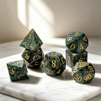 Set Dadu Batu Kustom Grosir Pabrik dengan Logo Kustom 16mm D6 D20 D12 Dadu Polihedral untuk Dungeons and Dragons RPG