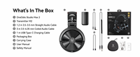 Casque DJ sans fil OneOdio Studio Max 2, faible latence 9 ms, audio haute résolution LDAC 120H, haut-parleur 50 mm, dongle filaire 4-en-1 par KSHMR
