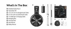 Auriculares Inalámbricos para DJ OneOdio Studio Max 2, Baja Latencia de 20ms, <span class=keywords><strong>Audio</strong></span> de Alta Resolución LDAC de 120H, Controlador de 50mm, Dongle con Cable 4 en 1 de KSHMR - Product Image 3