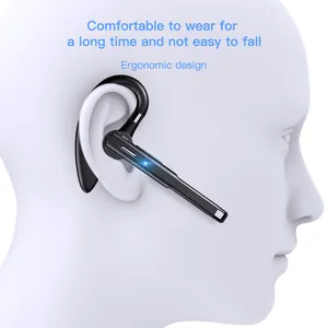 YYK-520 Earphone Bluetooth 5.1, Headset Bluetooth nirkabel kait gantung tahan air olahraga Stereo dengan mikrofon