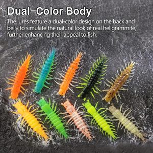 Eupheng 2"/3" Hellgrammite Leurres <span class=keywords><strong>de</strong></span> pêche en plastique souple super réalistes Ned Jig Drop Shot Rig Pack <span class=keywords><strong>de</strong></span> 20/12 - Product Image 3