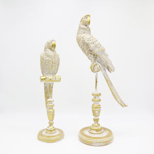 レジンクラフト人工レジンオウム鳥の彫刻とレジンスタンディング家の装飾 - Product Image 1