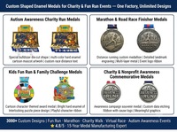 Médaille Commémorative Sportive Personnalisée en Alliage de Zinc Poli, Gravée au Laser 3D et Imprimée UV, Motif Lion Bulldozer Amusant pour Course Ludique