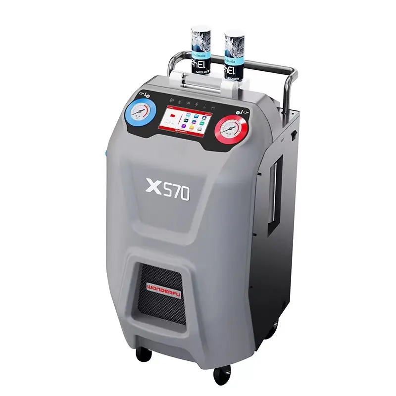Merveilleuse X570 Machine de récupération et de remplissage de réfrigérant AC entièrement automatique Machine de recyclage de récupération de réfrigérant A/C R134a