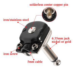 Connecteur <span class=keywords><strong>Jack</strong></span> <span class=keywords><strong>TS</strong></span> sans soudure 6,35 mm, nouveau design, <span class=keywords><strong>mini</strong></span>, petit format, certifié CE, breveté, pour câble DIY d'effets de guitare - Product Image 2