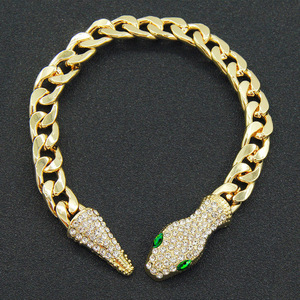 New Punk Style Niche Design Light Luxury Snake Shaped Bracelet Rhinestone Magnetic Buckle Alloy Unisex Bracelets Fashion Jewelry - Product Image 2