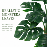 Arbre artificiel Monstera Deliciosa en PE de 180 cm, réaliste, résistant aux UV, écologique, plante moderne pour l'aménagement paysager, décoration de la maison et du bureau
