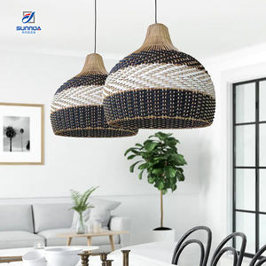 Lustre suspendu en rotin, design moderne, éclairage d'intérieur, <span class=keywords><strong>luminaire</strong></span> décoratif de plafond, idéal pour un hôtel - Product Image 2