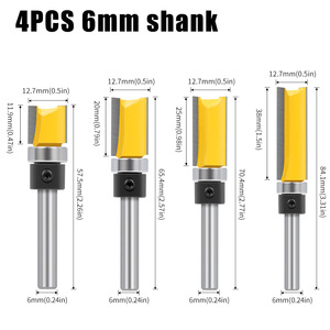 1/4英寸柄型切边钻头 | 双槽轴承导向直刳刨机钻头 (延长长度) - Product Image 2