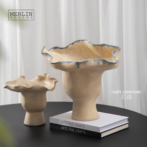 Vase en céramique artisanal <span class=keywords><strong>Merlin</strong></span> Living, vases design, vase à fleurs blanc pour la décoration, usine de céramique de Chaozhou, vente en gros - Product Image 2