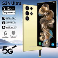 Smartphone S24 Ultra 5G Layar AMOLED 7,3 Inci Penuh, RAM 16GB, ROM 1TB, Kamera 108MP, Baterai 8800mAh, Android 15
