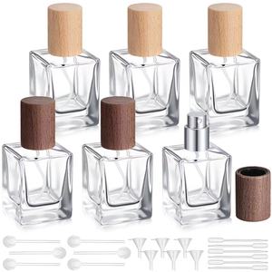 <b>Empty</b> Refillable Travel Size 30ml Flat Square Fine Mist Glass <b>Spray</b> <b>Bottle</b> Vintage Fragrance Packaging Glass <b>Bottle</b> - Product Image 3