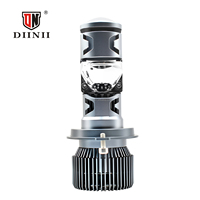 Y70--H4 Mini Faro LED de Proyector de Aluminio Súper Brillante H4 110W 11000LM, Lente de Faro IP65 Impermeable, Bombilla LED Bi-LED para Motocicleta