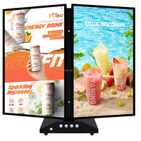 Affichage numérique portable extérieur double face 43 pouces, étanche IP65, 2500 nits, lisible en plein soleil, kiosque publicitaire avec roues, totem