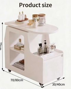 Chariot de rangement mobile pour salon de beauté, idéal pour les soins de la peau et le rangement des cils, chariot à outils cosmétiques à pousser à la main - Product Image 6