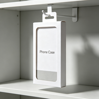 Boîte d'emballage personnalisée pour coque de téléphone avec fermetures auto-agrippantes, doublure en éponge, design pliable pour avion, logo embossé or