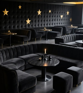 Solución de Proyecto Personalizada para Discotecas y Bares Lounge: Conjunto de Asientos Seccionales Modernos y Mesa Central de Acero Inoxidable - Product Image 4