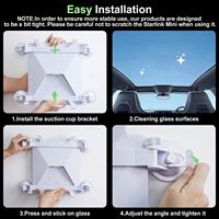Support de fixation réglable en ABS à ventouse compatible Starlink Mini, kit de support robuste pour fenêtre de voiture et toit ouvrant, installation sans perçage