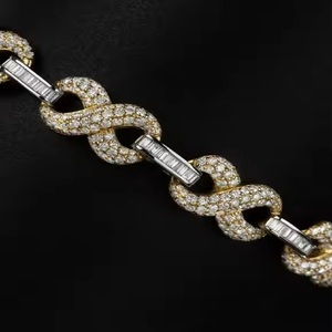 Laboratorio de moda personalizado lujo oro amarillo cadena de eslabones cubanos Moissanite diamante Hip-Hop joyería mejor regalo para hombres - Product Image 3