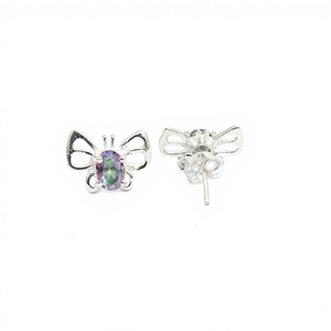 Pendientes de Mariposa con Topacio Místico Natural para Mujer, en Plata de Ley 925, Colección de Joyería Hecha a Mano JAIPUR SILVER - Product Image 6