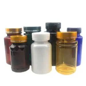 Custom color Manufacturing Wide-mouth Capsule Vitamin Round Medicine Customized plastic bottle medicine pills transparent 200ml