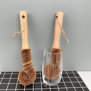 Juego de Cepillos de Cocina de Madera de Bambú Ecológicos Naturales con Cerdas de Fibra de Coco para Limpiar Platos, Botellas y Ollas - Product Image 5
